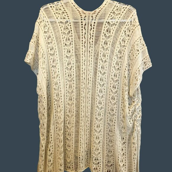 Crochet Boho Lace Hippy Top Cover Up Beachwear Boatwear Peekaboo One Size - Picture 6 of 11